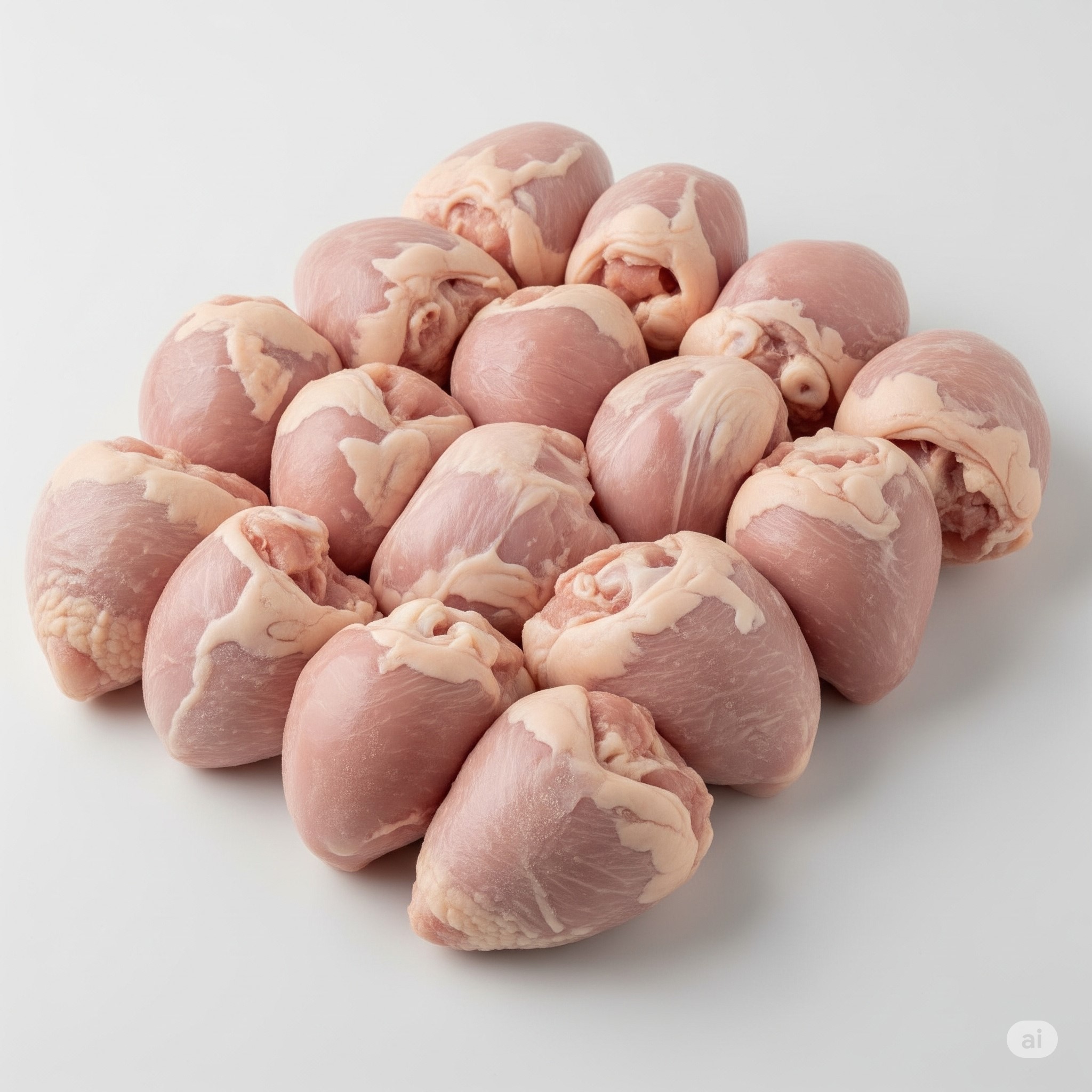 Corazones de pollo frescos