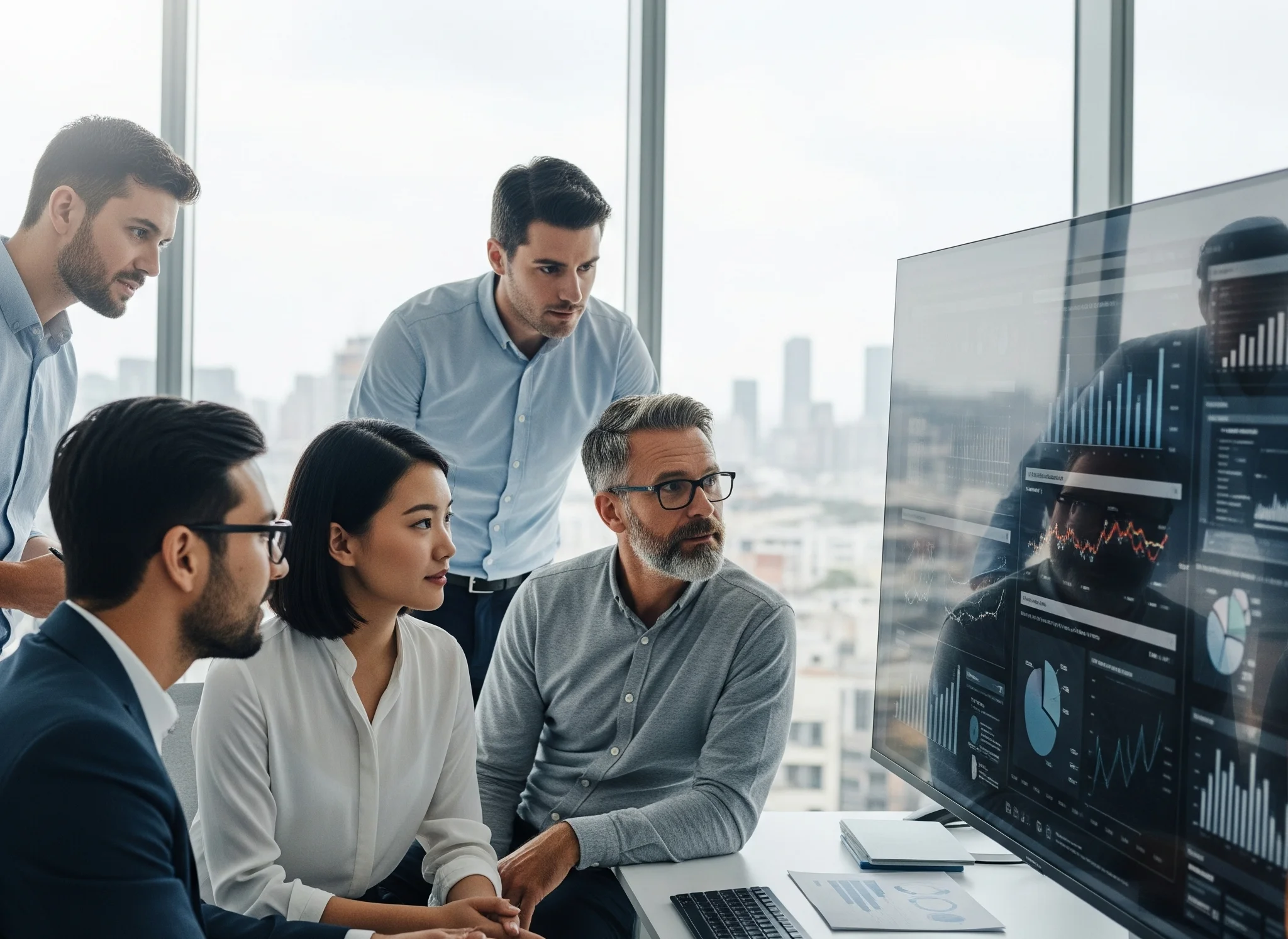 Icono de un ojo mirando hacia el futuro representando la Visión de la empresa